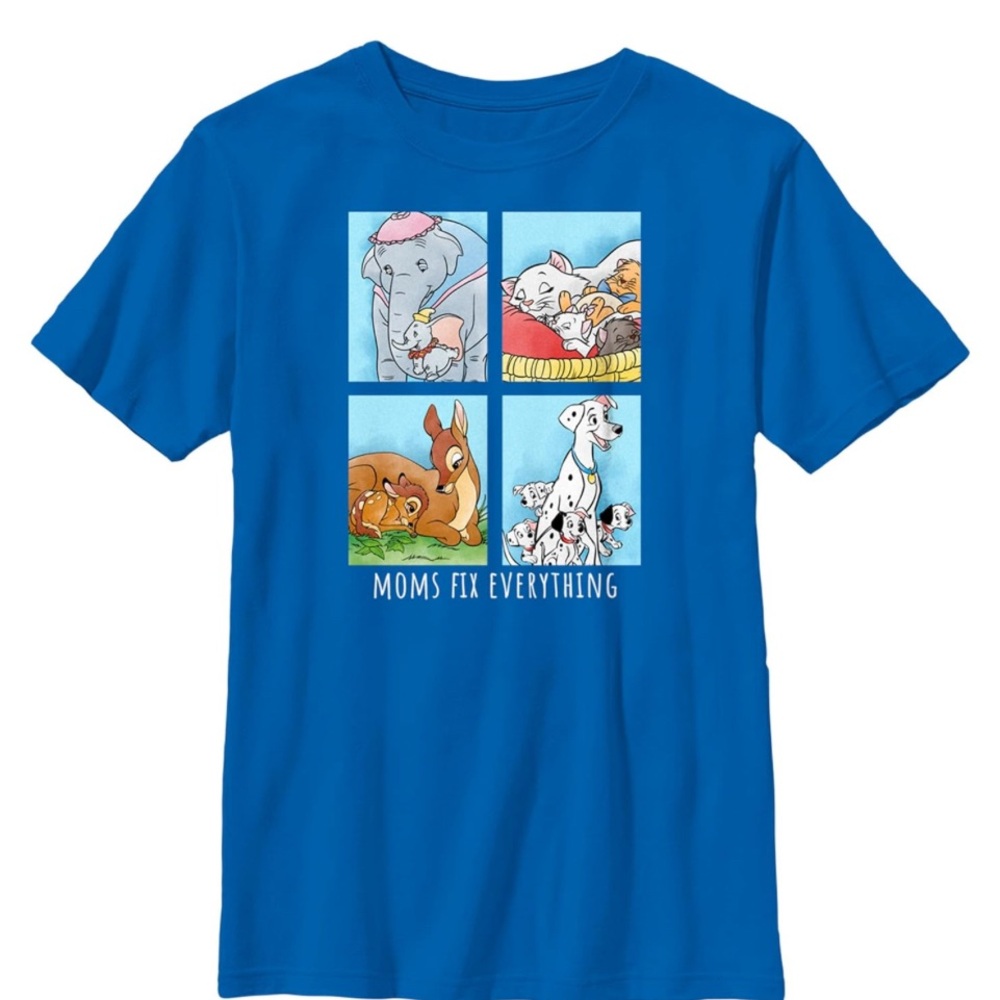 Disney Boy's Moms Fix Everything T-Shirt blue Yourh Medium New